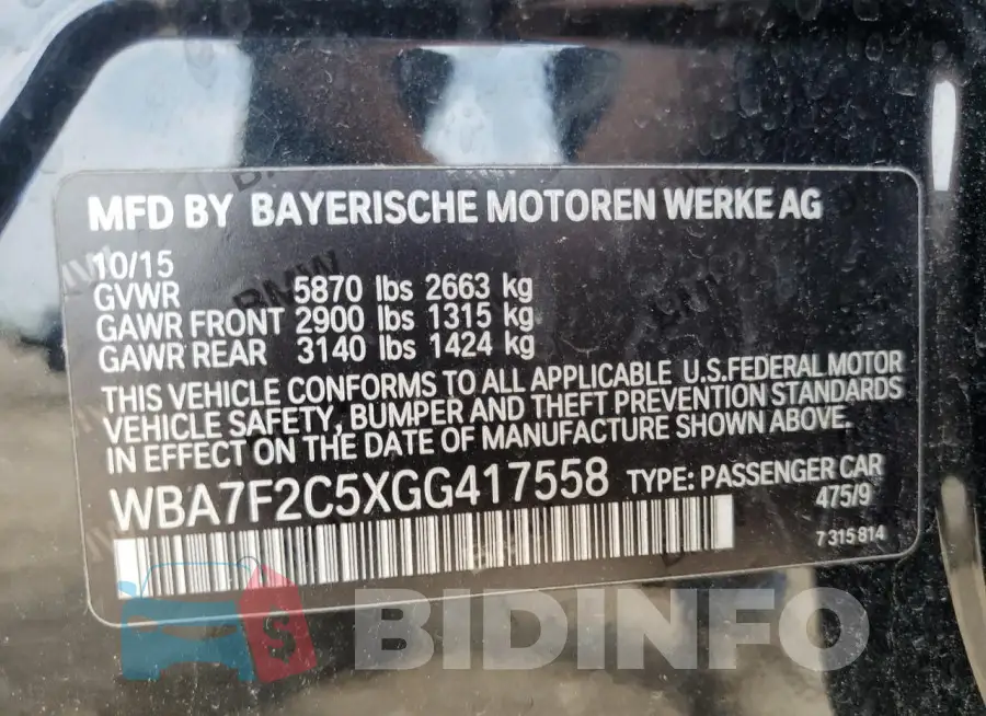 WBA7F2C5XGG417558 Photo# 13