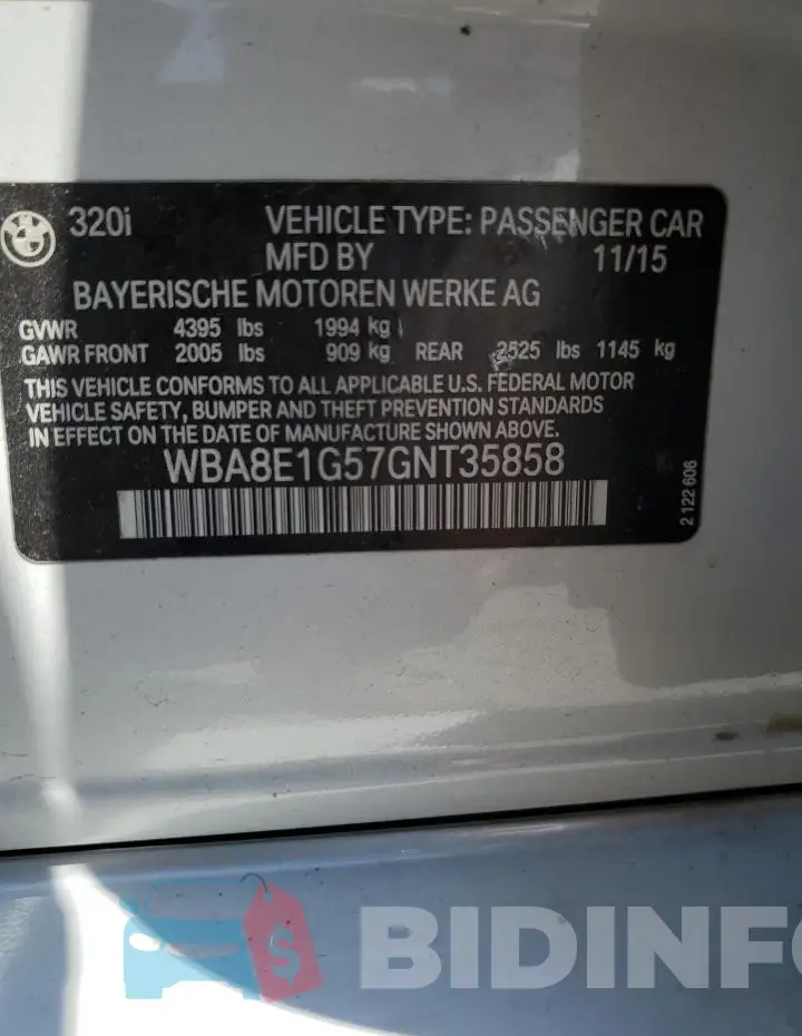WBA8E1G57GNT35858 Photo# 12