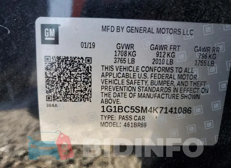 1G1BC5SM4K7141086 Photo# 12