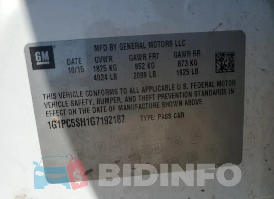 1G1PC5SH1G7192187 Photo# 12