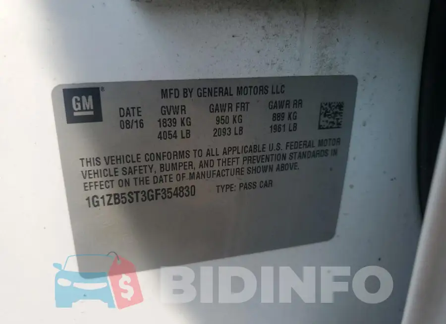 1G1ZB5ST3GF354830 Photo# 12