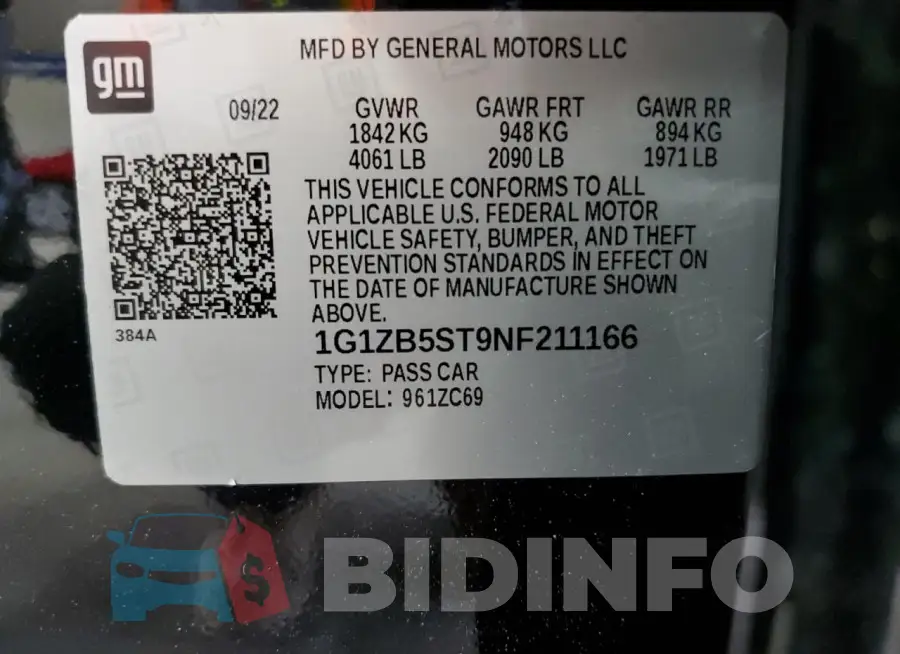 1G1ZB5ST9NF211166 Photo# 12