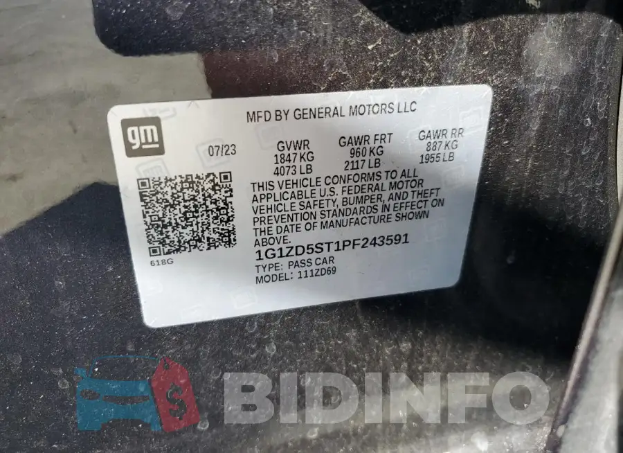 1G1ZD5ST1PF243591 Photo# 12