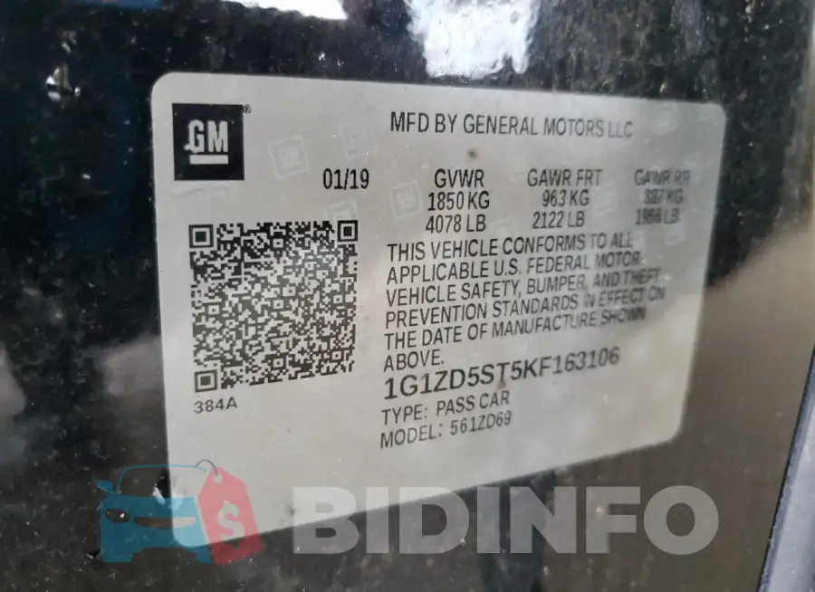 1G1ZD5ST5KF163106 Photo# 13
