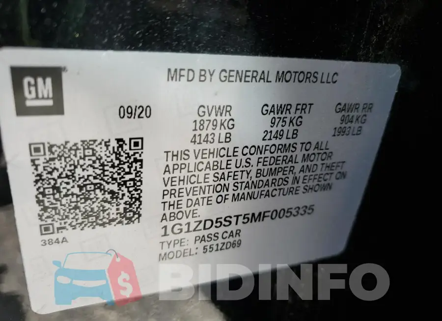 1G1ZD5ST5MF005335 Photo# 12