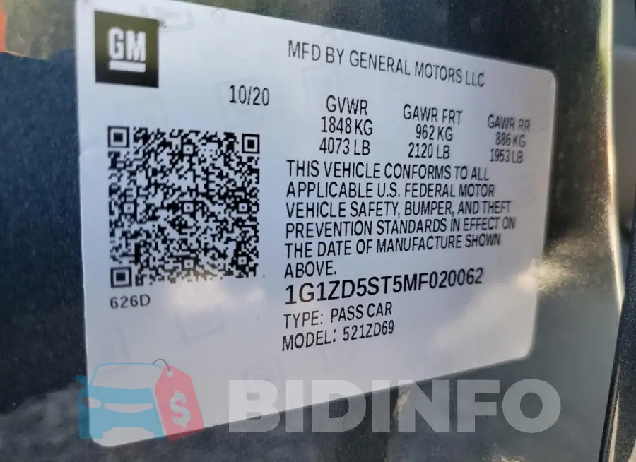 1G1ZD5ST5MF020062 Photo# 12