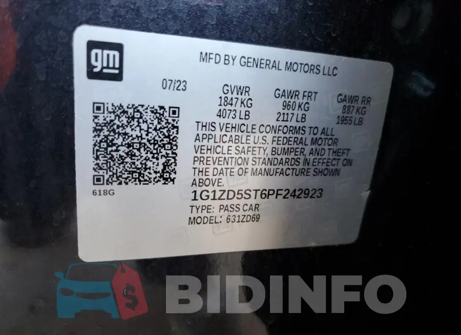1G1ZD5ST6PF242923 Photo# 12