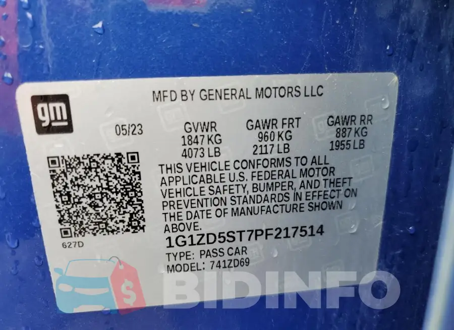 1G1ZD5ST7PF217514 Photo# 12