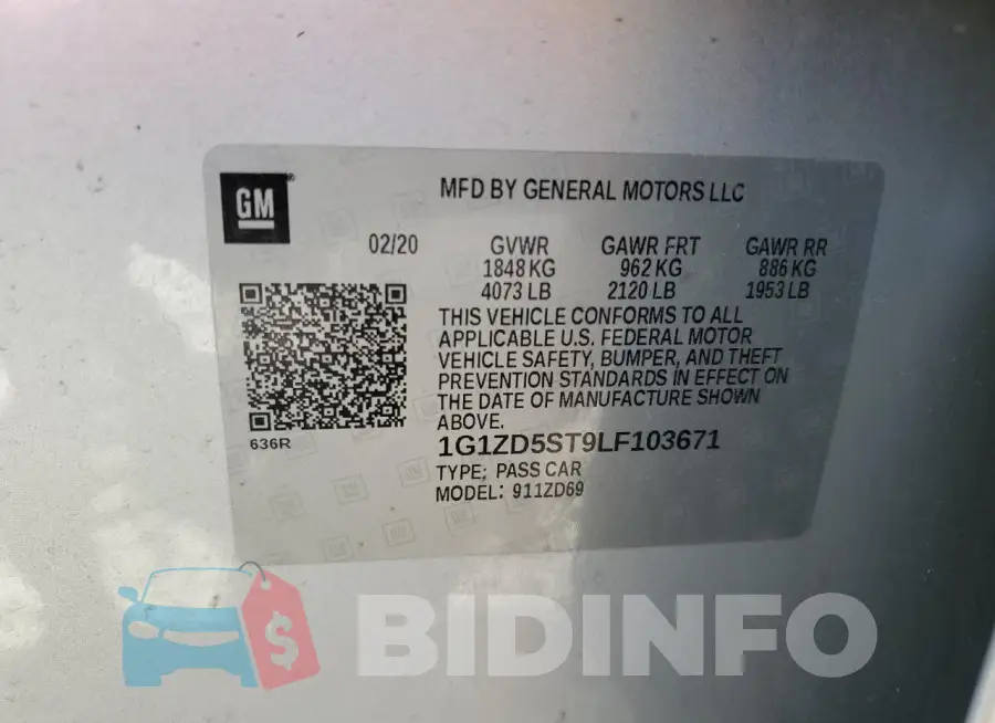 1G1ZD5ST9LF103671 Photo# 13
