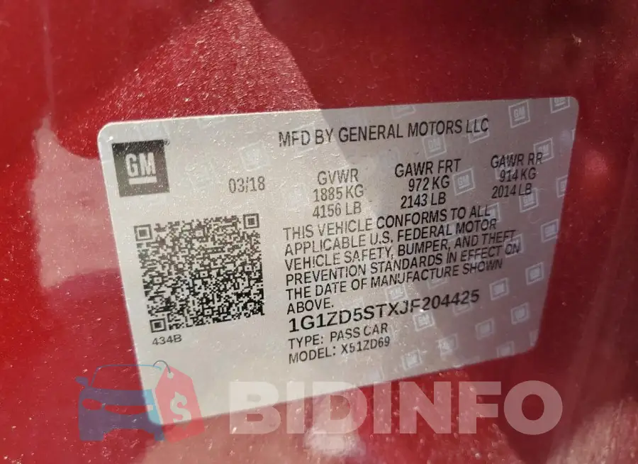 1G1ZD5STXJF204425 Photo# 12