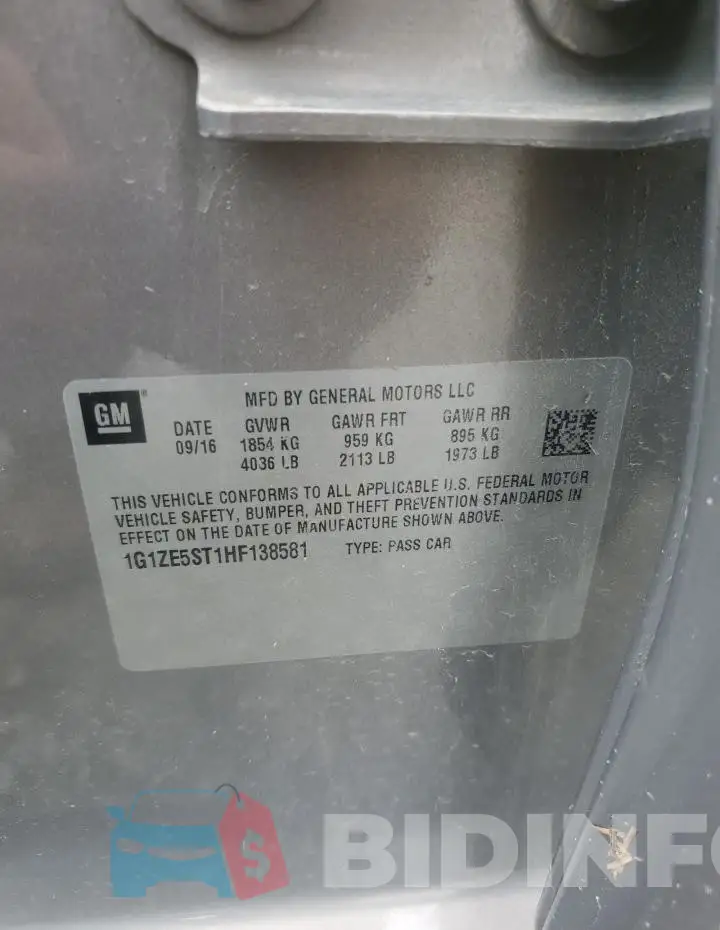1G1ZE5ST1HF138581 Photo# 12