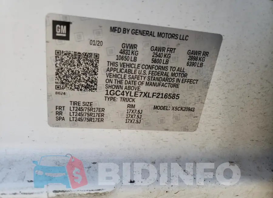 1GC4YLE7XLF216585 Photo# 12