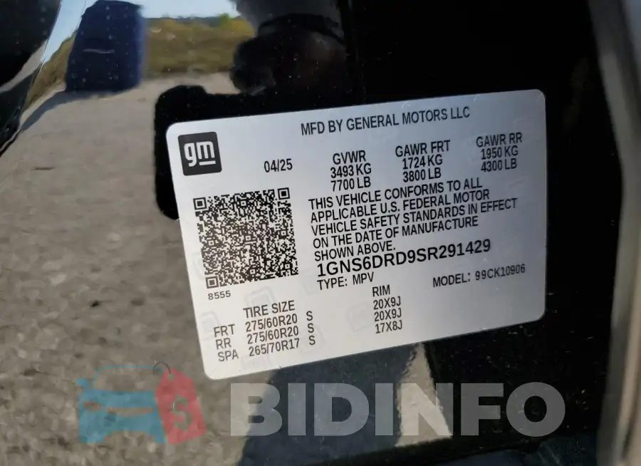 1GNS6DRD9SR291429 Photo# 13