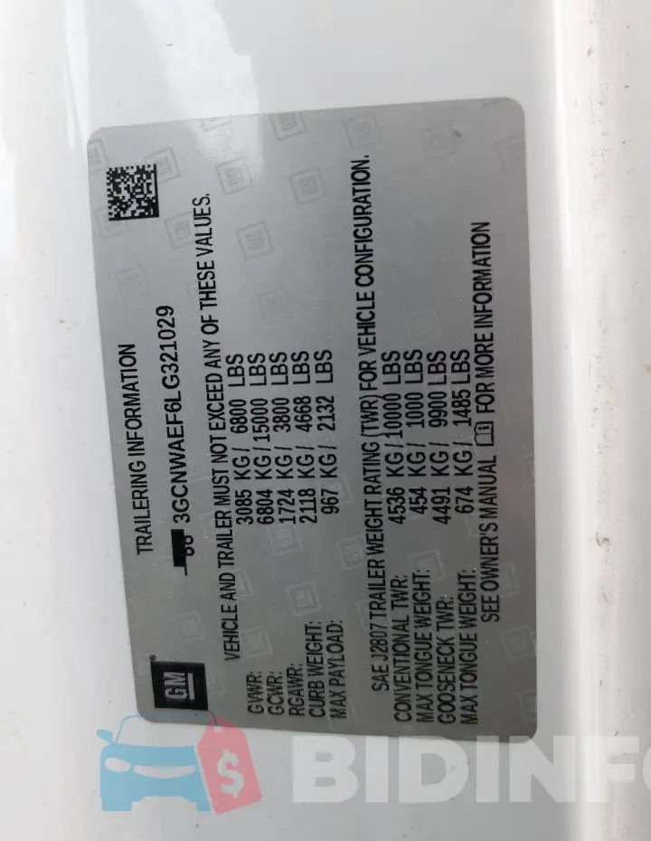 3GCNWAEF6LG321029 Photo# 12