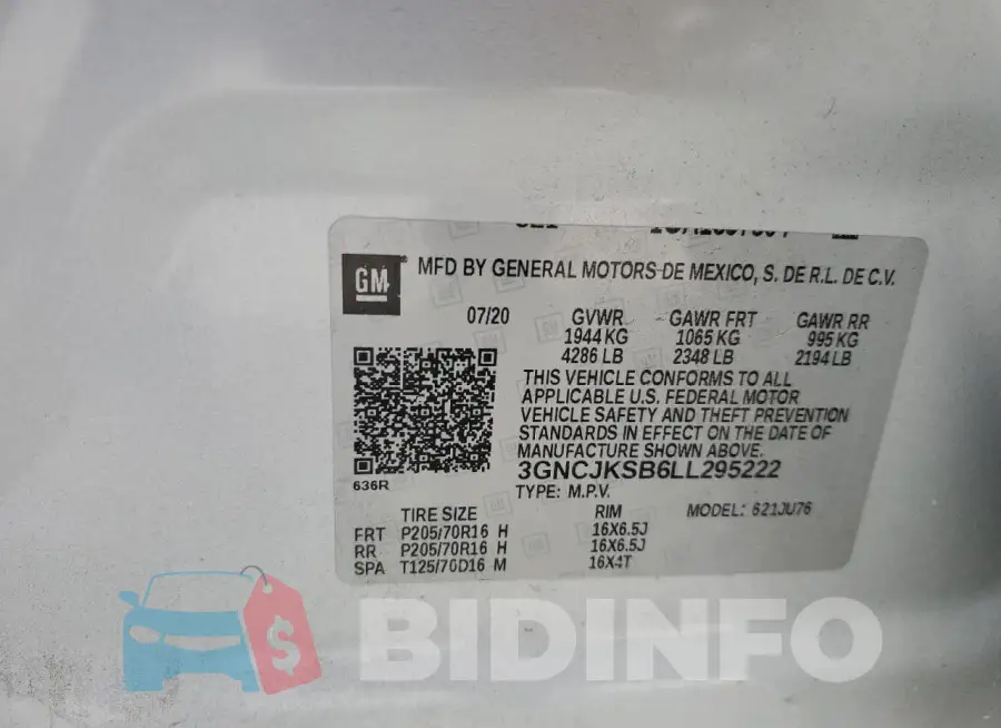 3GNCJKSB6LL295222 Photo# 12