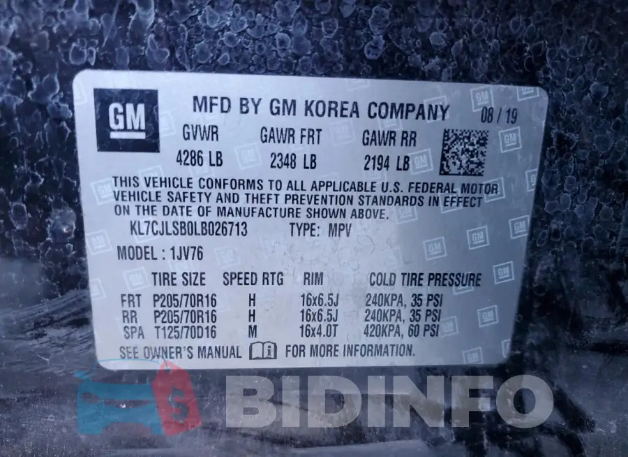 KL7CJLSB0LB026713 Photo# 13