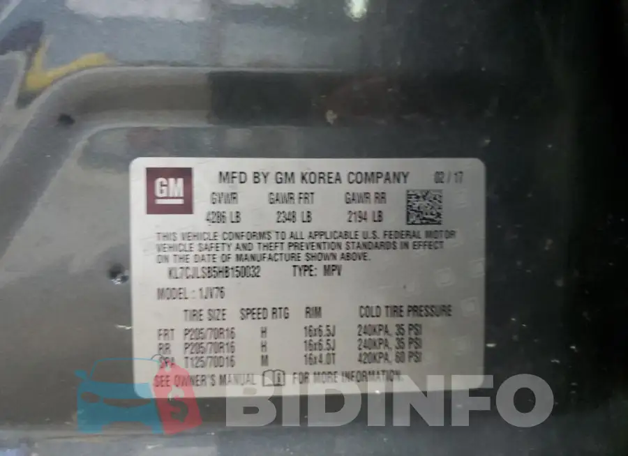 KL7CJLSB5HB150032 Photo# 13