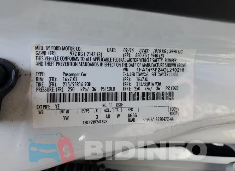 1FADP3F24GL210218 Photo# 13