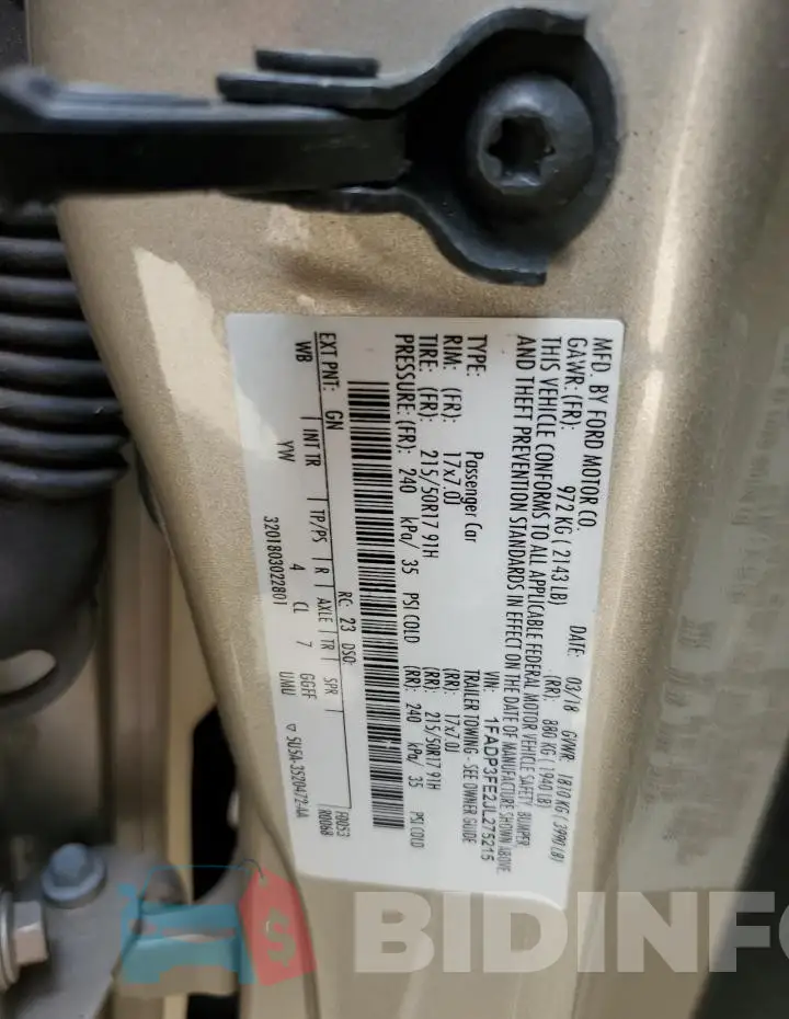 1FADP3FE2JL275215 Photo# 12