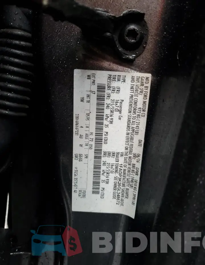 1FADP3K26GL348672 Photo# 12