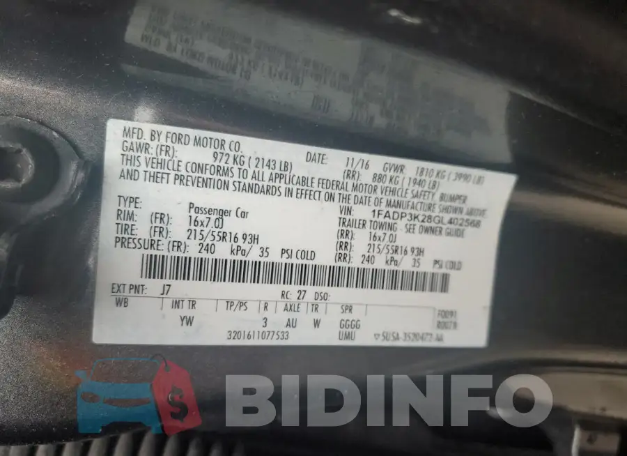 1FADP3K28GL402568 Photo# 12