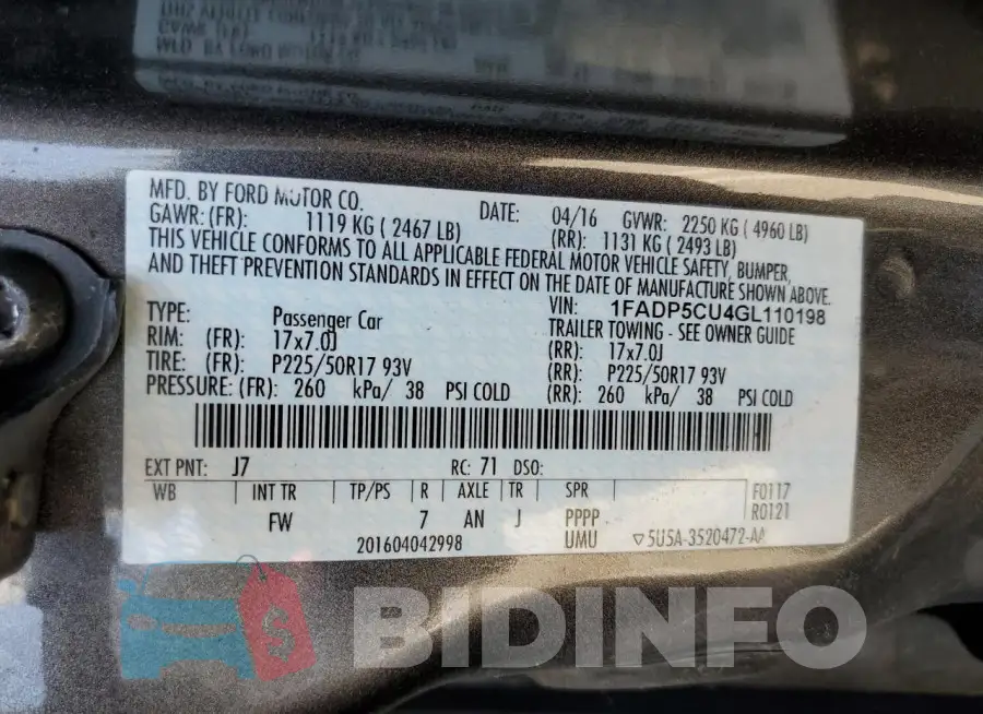 1FADP5CU4GL110198 Photo# 12