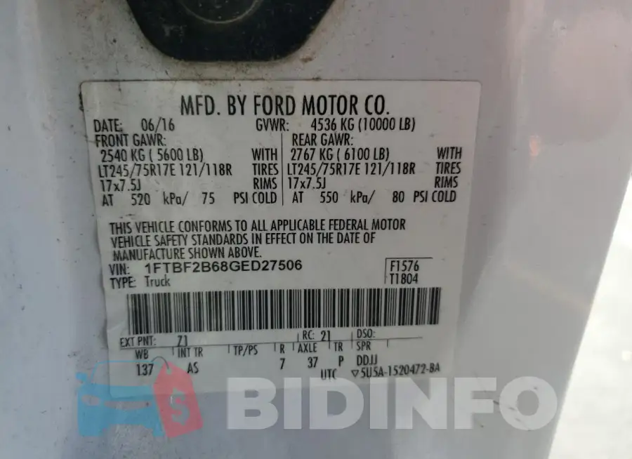 1FTBF2B68GED27506 Photo# 12