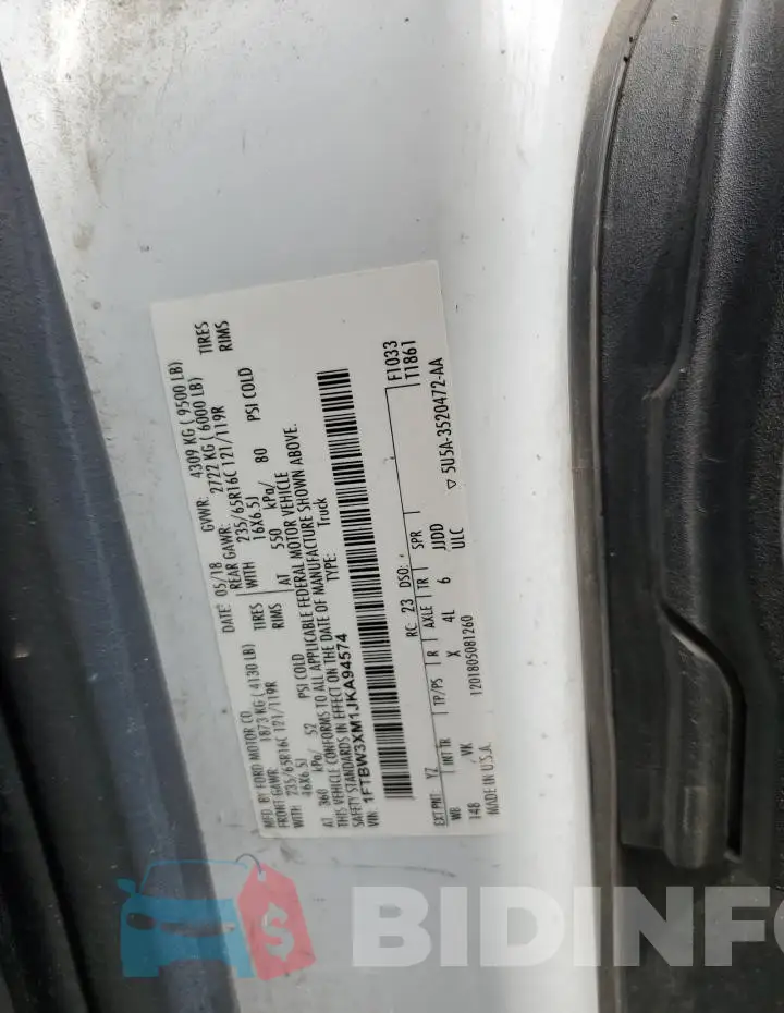 1FTBW3XM1JKA94574 Photo# 13