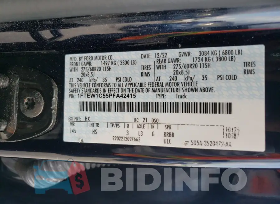 1FTEW1C55PFA42415 Photo# 12