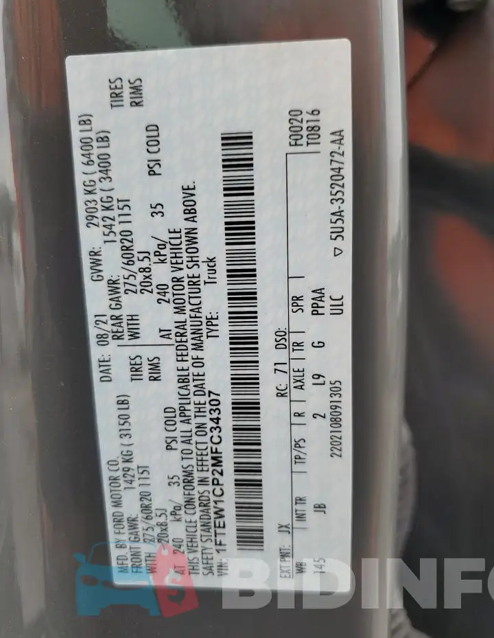 1FTEW1CP2MFC34307 Photo# 13