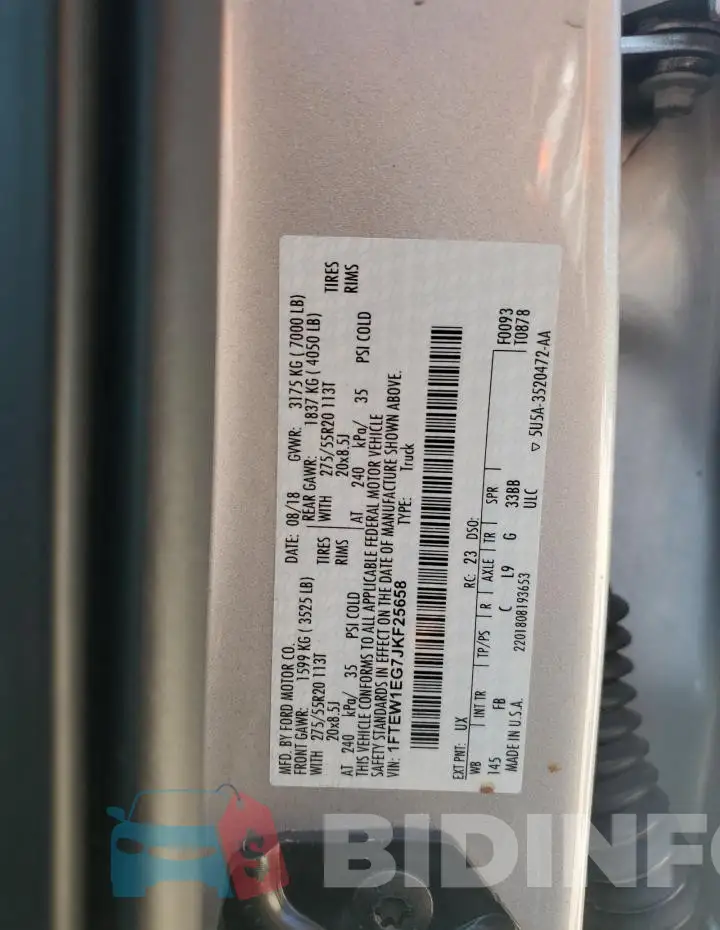 1FTEW1EG7JKF25658 Photo# 13