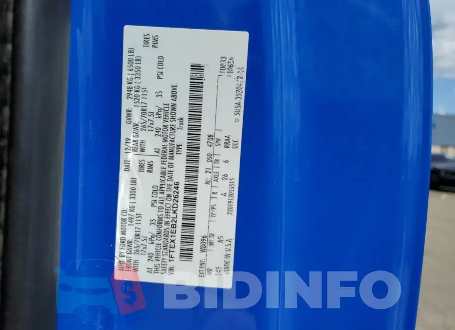 1FTEX1EB2LKD26246 Photo# 12