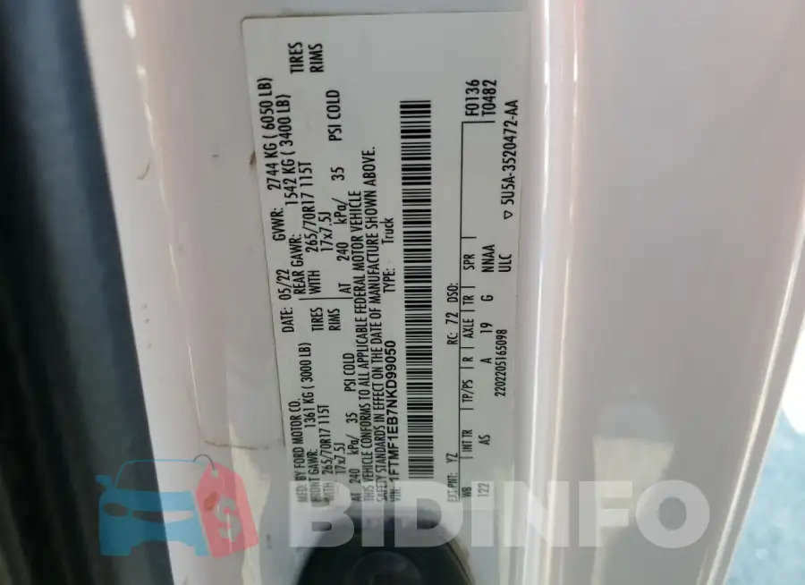 1FTMF1EB7NKD99050 Photo# 12