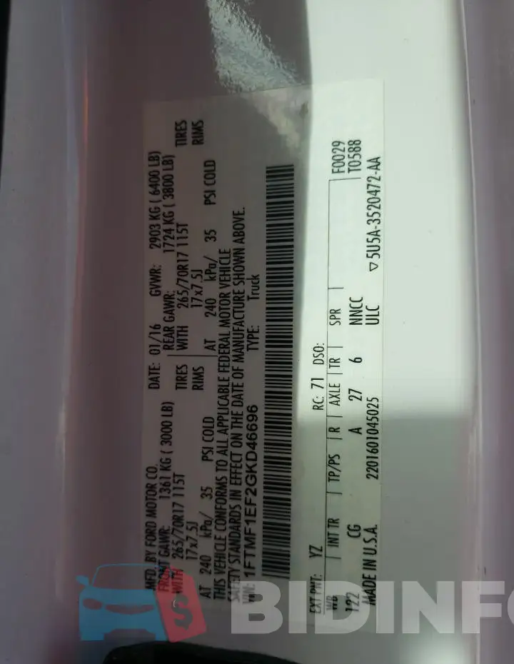 1FTMF1EF2GKD46696 Photo# 12