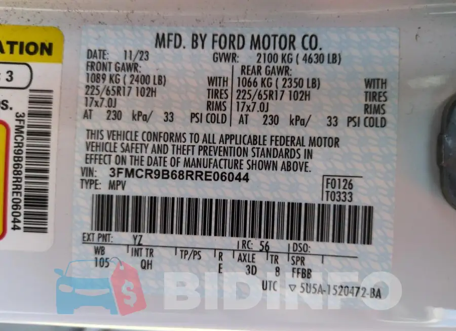 3FMCR9B68RRE06044 Photo# 12