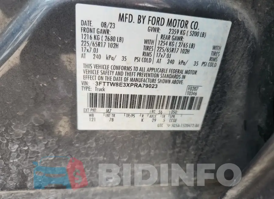 3FTTW8E3XPRA79023 Photo# 13