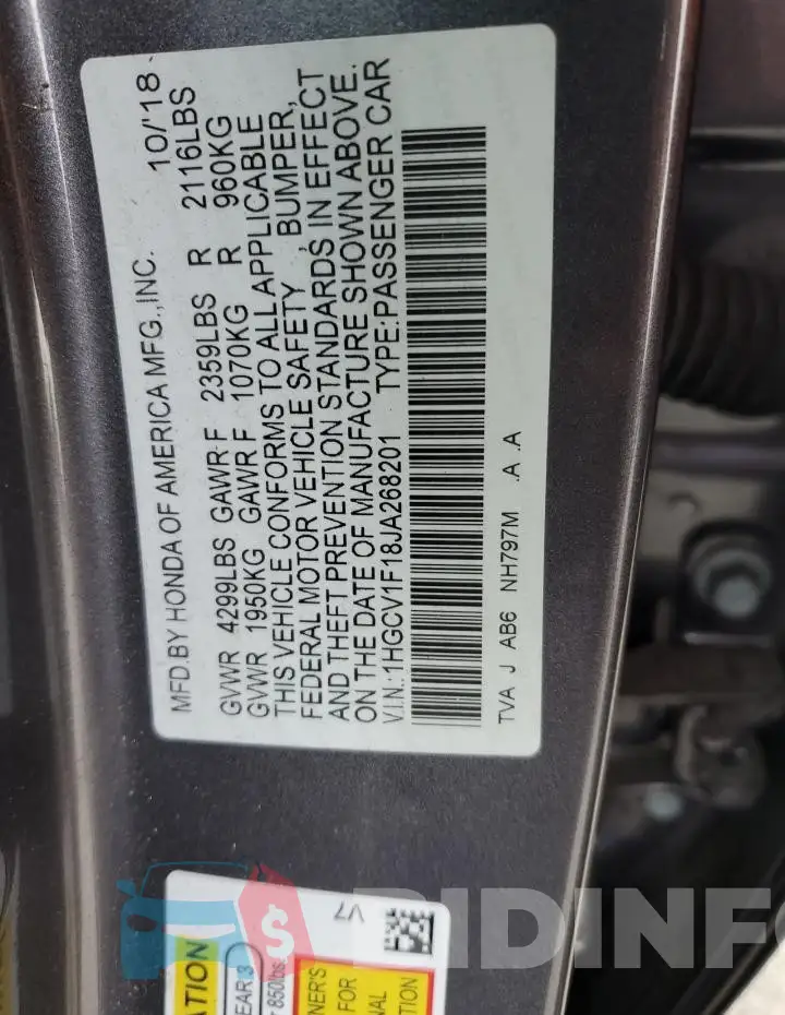 1HGCV1F18JA268201 Photo# 12
