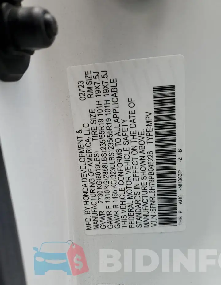 5FNRL6H79PB045226 Photo# 13