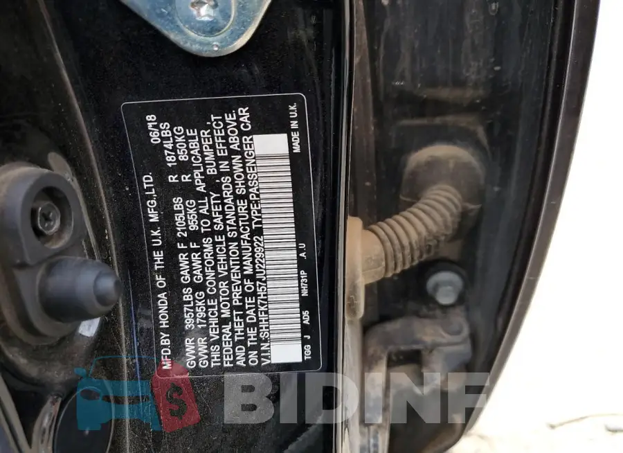 SHHFK7H57JU229922 Photo# 12