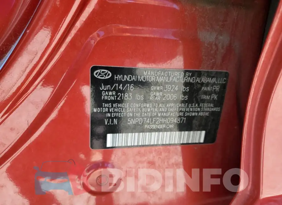 5NPD74LF2HH094871 Photo# 12