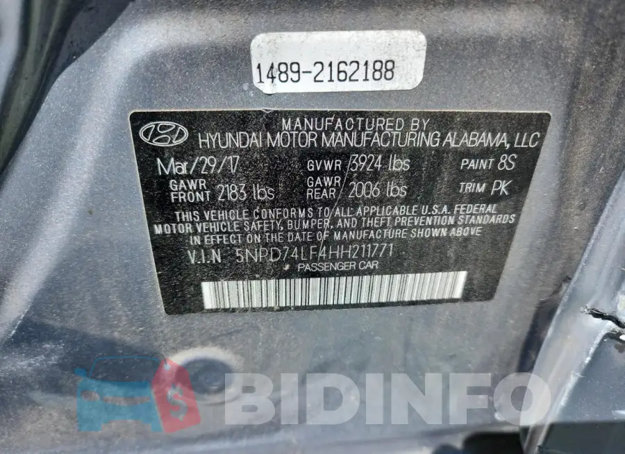 5NPD74LF4HH211771 Photo# 12