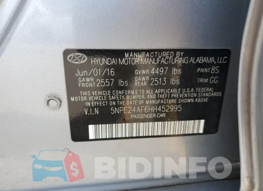 5NPE24AF6HH452995 Photo# 12