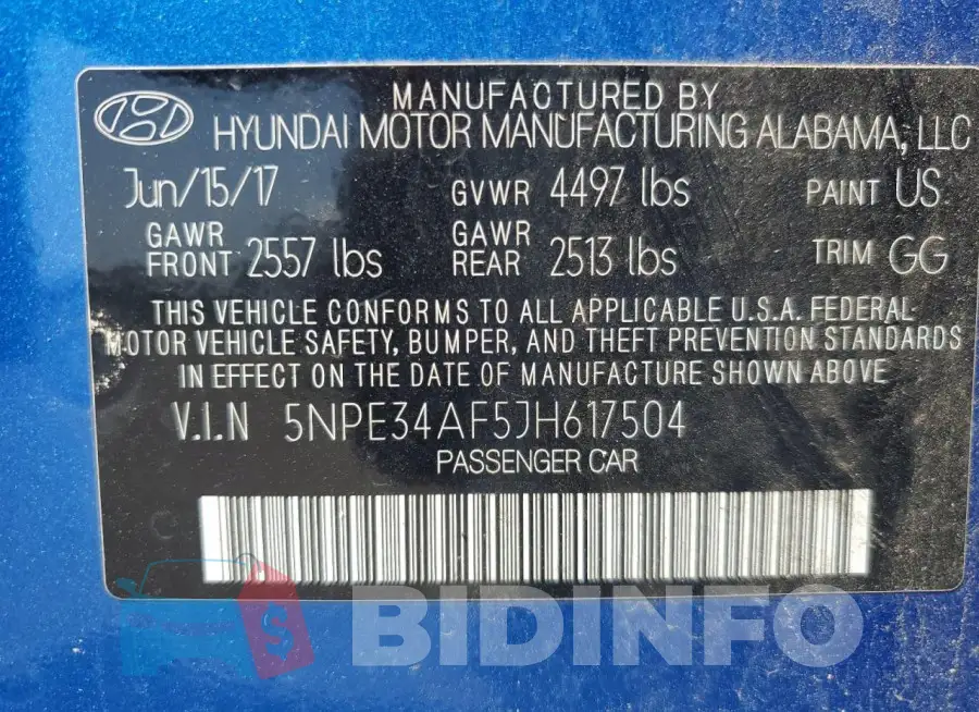 5NPE34AF5JH617504 Photo# 12