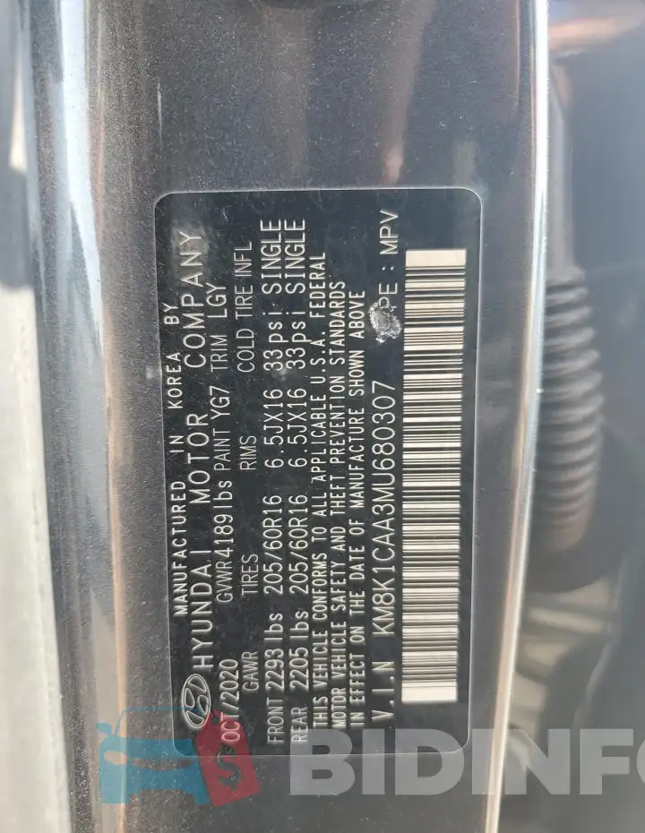 KM8K1CAA3MU680307 Photo# 13