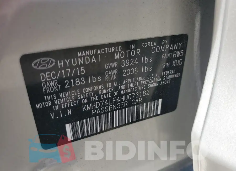 KMHD74LF4HU073182 Photo# 12