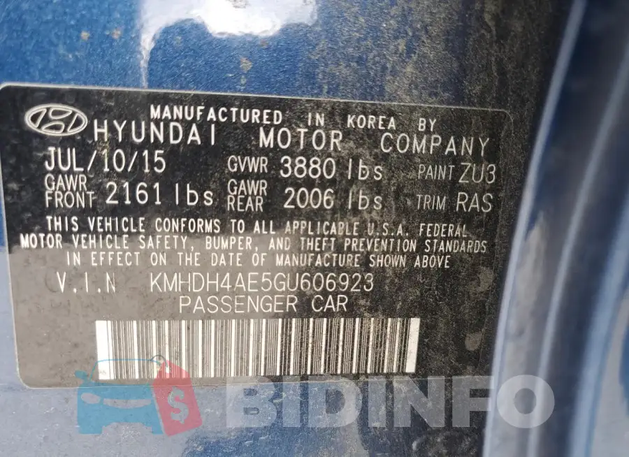 KMHDH4AE5GU606923 Photo# 12