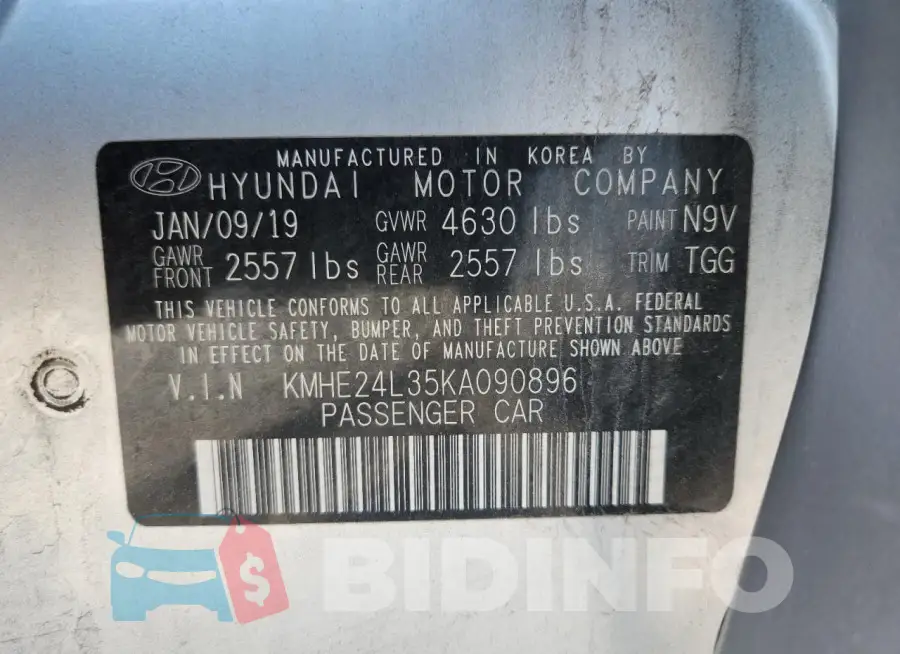KMHE24L35KA090896 Photo# 13
