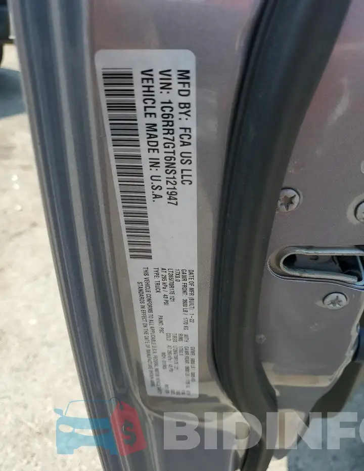 1C6RR7GT6NS121947 Photo# 12