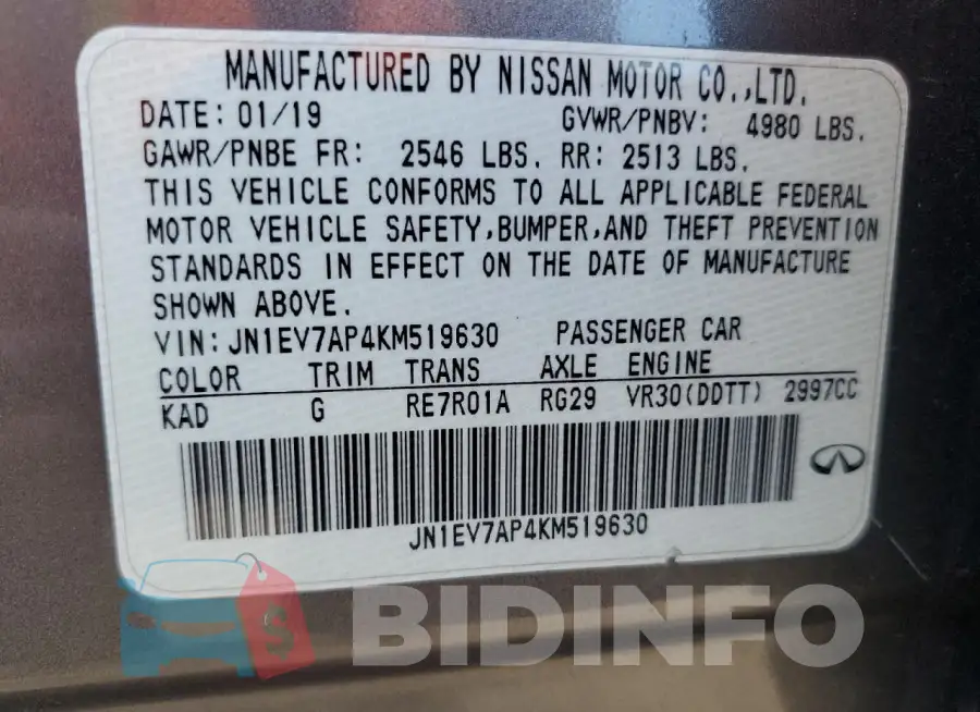 JN1EV7AP4KM519630 Photo# 12