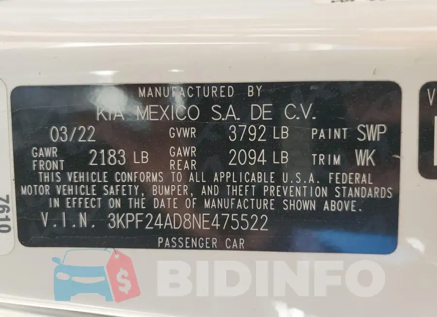 3KPF24AD8NE475522 Photo# 12